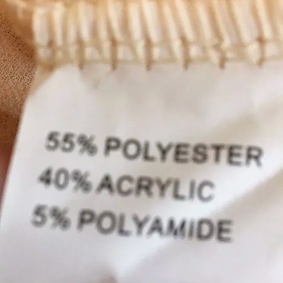 John Fashion Tan Ivory Knit Chiffon Top BB32 - Picture 8 of 8